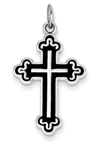 Sterling Silver Enameled Cross Pendant