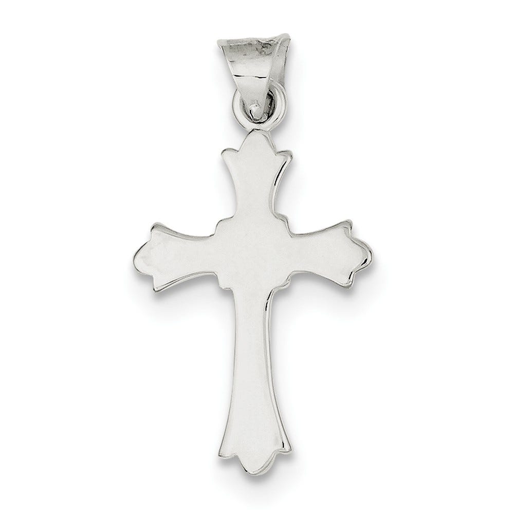 Sterling Silver Fleur De Lis Cross Pendant