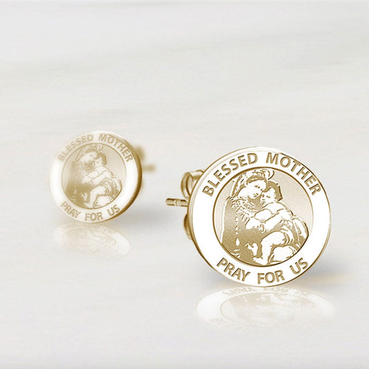 Pair of "Blessed Mother" Virgin Mary Earrings