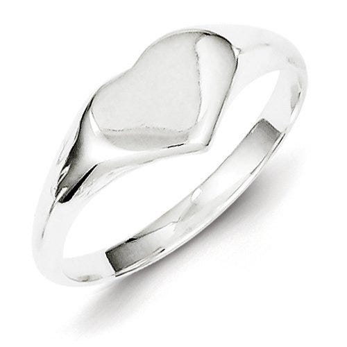 Sterling Silver Girl's Heart Signet Ring