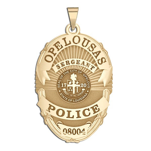 Personalized Opelousas Louisiana Police Badge with Your Rank, Number & Department