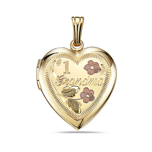 14k Gold Filled #1 Grandma Heart Photo - 3/4 inch x 3/4 inch