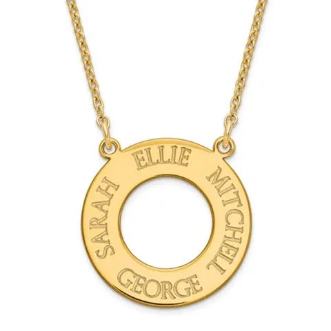 Personalized Mother's Disc with up to 4 Names & Chain Included