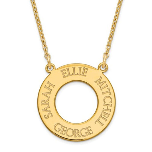 Personalized Mother's Disc with up to 4 Names & Chain Included