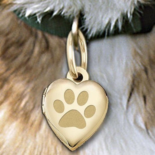 Dog's Paw Print Heart Picture Locket