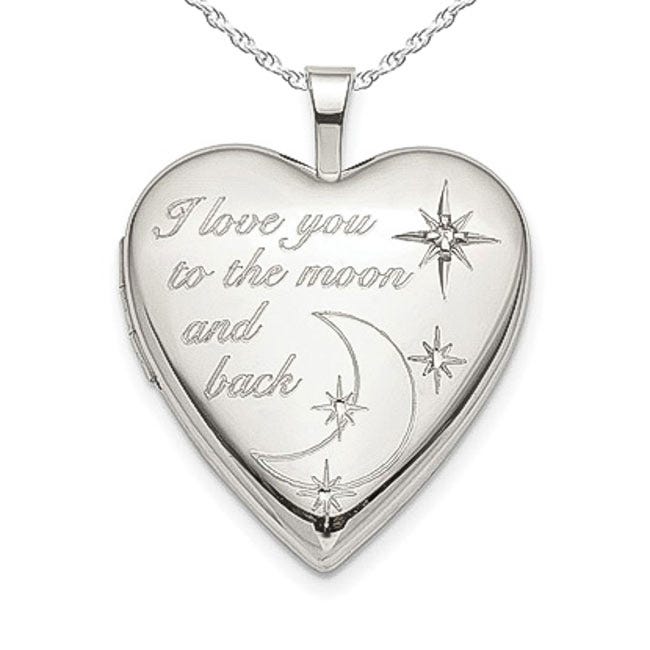 Sterling Silver "To The Moon & Back" Heart Photo Locket