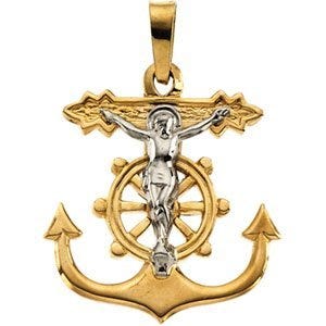 TWO TONE MARINER'S CROSS