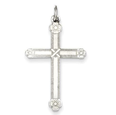 SS Laser Designed Cross Charm