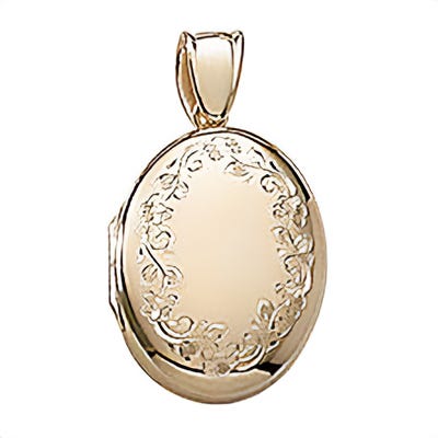 Solid 14k Yellow Gold Premium Weight Oval Photo Locket