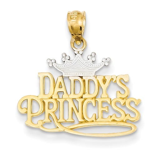 14k Two Tone Gold Daddy's Princess Pendant