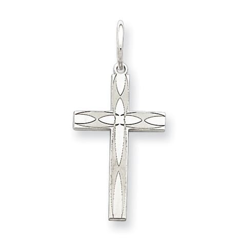 Sterling Silver Laser Designed Cross Charm