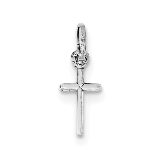 Sterling Silver Rhodium-plated Cross Charm