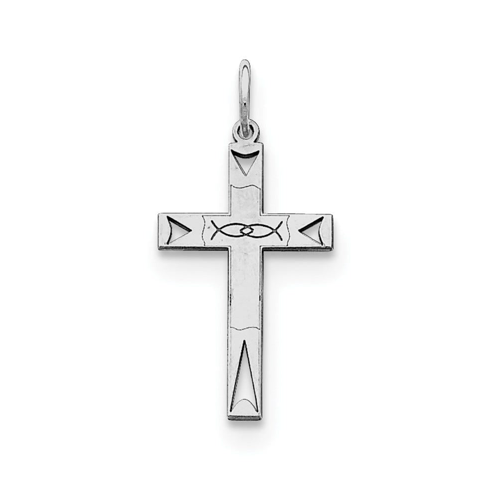 Sterling Silver Laser Designed Cross Pendant