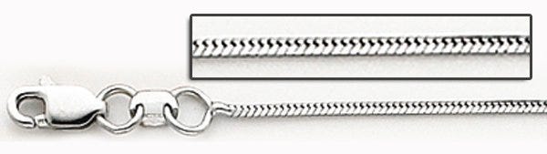 14K White Gold 0.8mm Round Snake  Chain