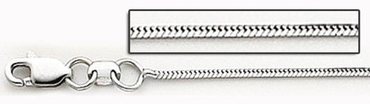 14K White Gold 0.8mm Round Snake  Chain