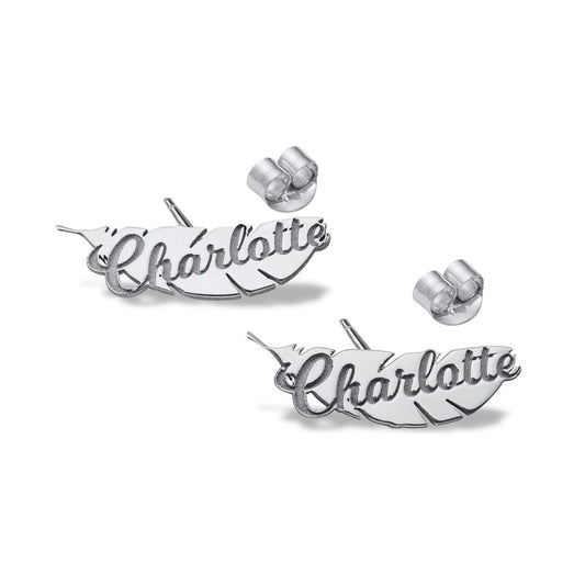 Pair of Feather Name Earrings