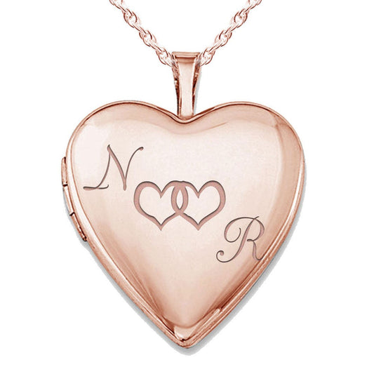 Rose Gold Plated "Together Forever" Heart Photo Locket