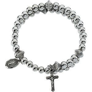SILVER BEAD WRAP ROSARY - Sterling Silver