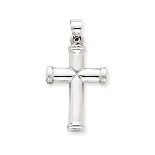 14k White Gold Polished Cross Pendant