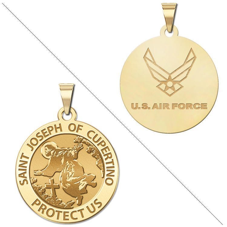 Saint Joseph of Cupertino Doubledside AIR FORCE Religious Medal "EXCLUSIVE"