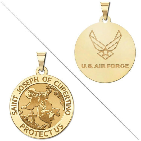 Saint Joseph of Cupertino Doubledside AIR FORCE Religious Medal "EXCLUSIVE"
