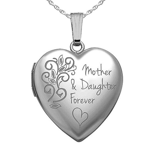 Sterling Silver Mother & Daughter Forever Heart Photo Locket