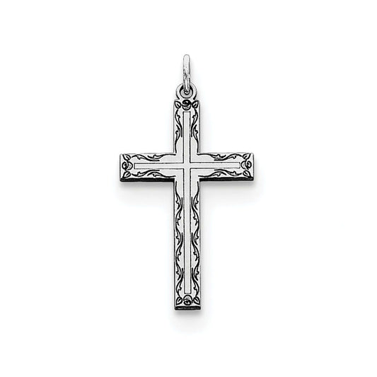 Sterling Silver Laser Designed Cross Pendant