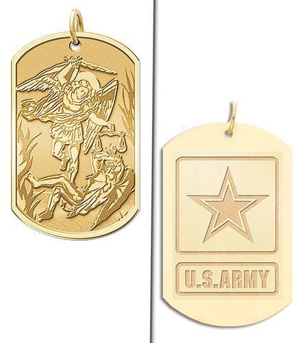 Saint Michael Doubledside ARMY Dogtag Religious Medal "EXCLUSIVE"