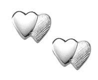 Sterling Silver Children's "Double Heart" Post Earrings