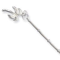 Sterling Silver Solid Polished Palm Tree Anklet