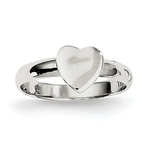 Sterling Silver Polished Heart Children's Ring
