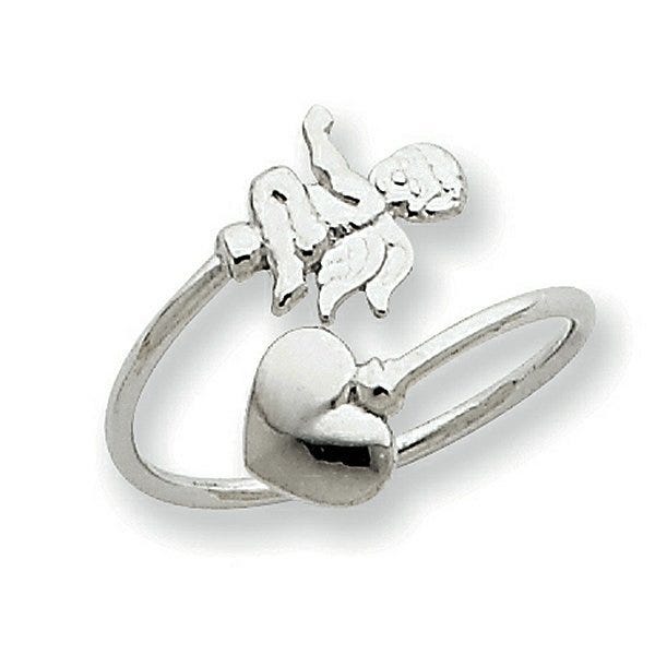 14k White Gold Cupid Toe Ring