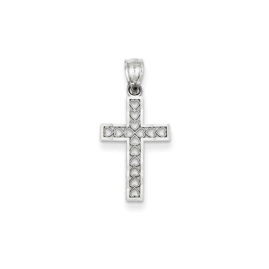 14k White Gold Cross Pendant