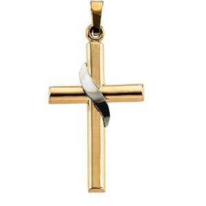 14K Two-Tone Gold CROSS PENDANT