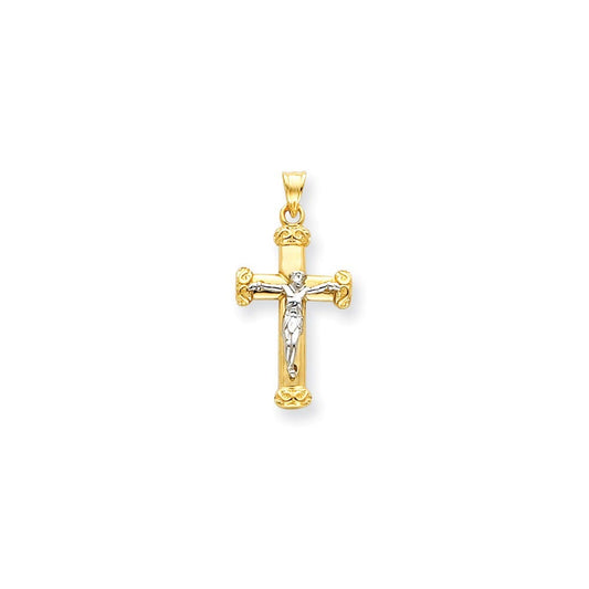 14k Two-tone Crucifix Pendant