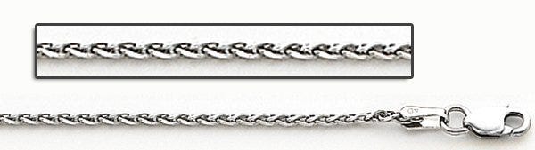 14K White Gold 1.8mm Espiga Wheat Chain