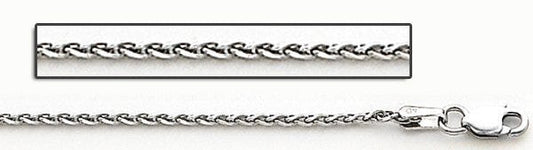14K White Gold 1.8mm Espiga Wheat Chain