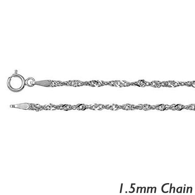 Sterling Silver 1.5mm Singapore Chain