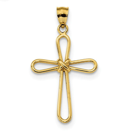 14k Polished Rounded Cross w/-X- Center Pendant