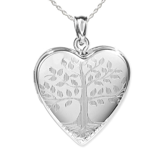 Sterling Silver Tree of Life Heart Photo Locket