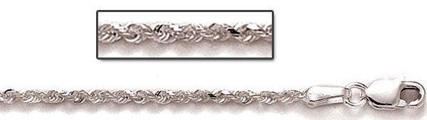Sterling Silver 3mm Diamond Cut Rope Chain