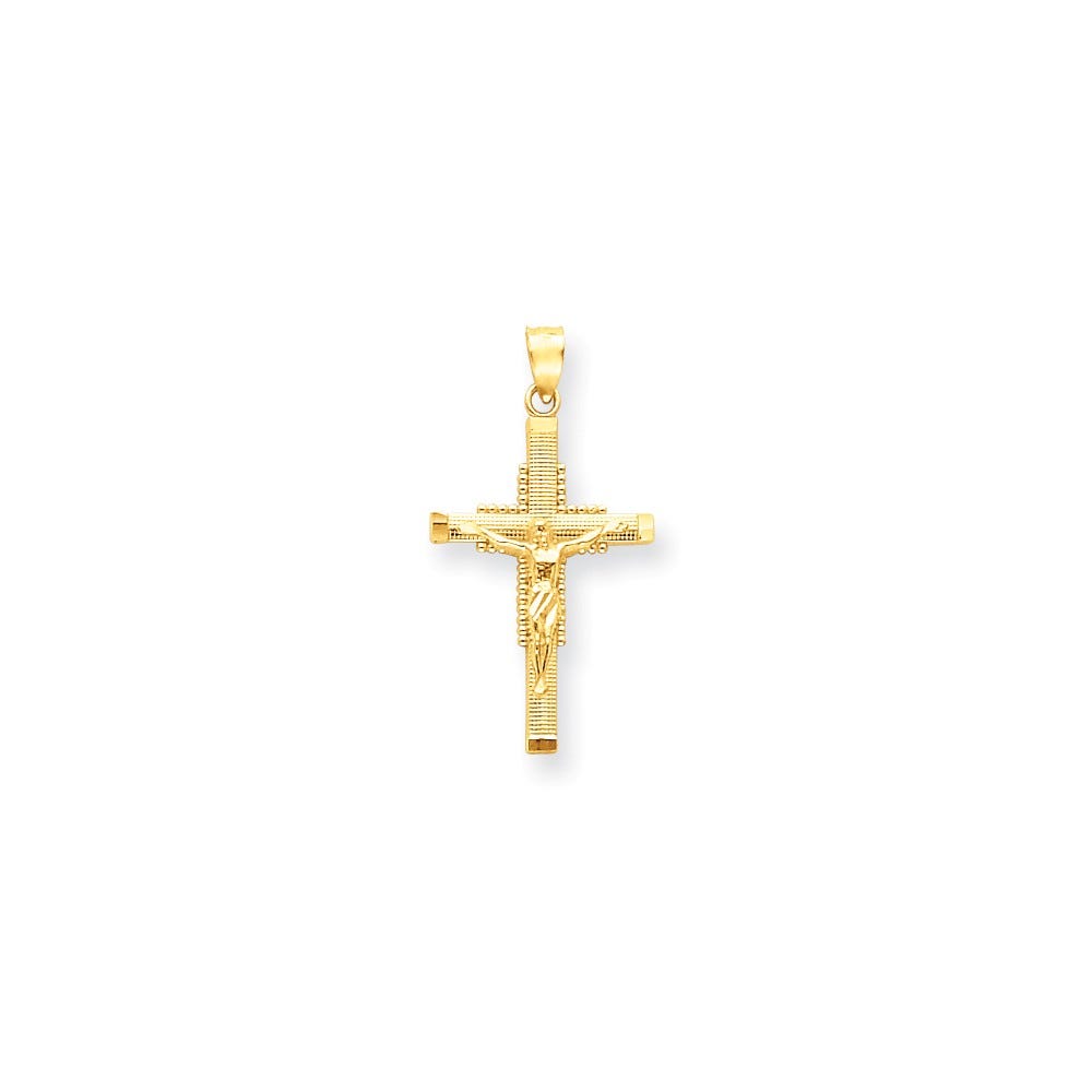 14k Textured Crucifix Pendant