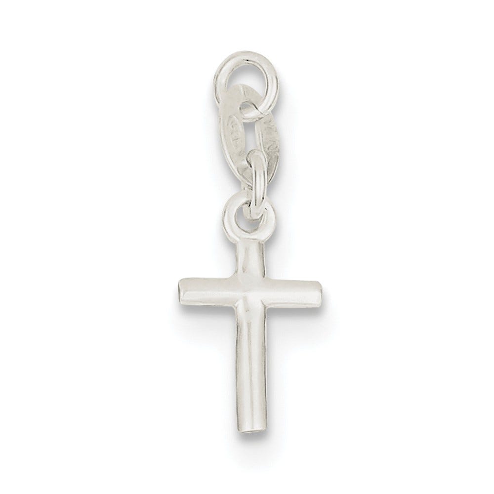 Sterling Silver Polished Cross Charm