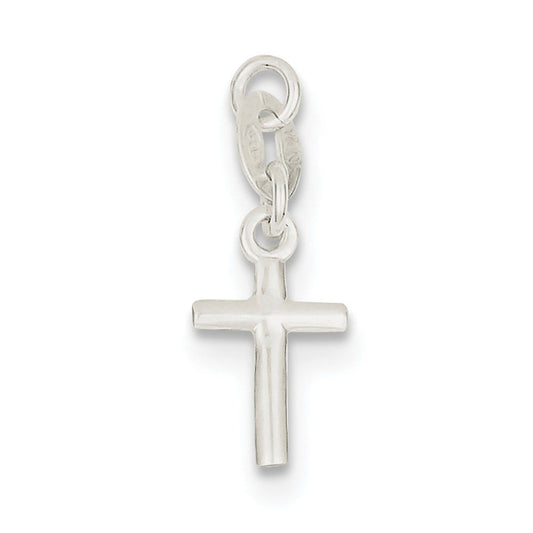 Sterling Silver Polished Cross Charm
