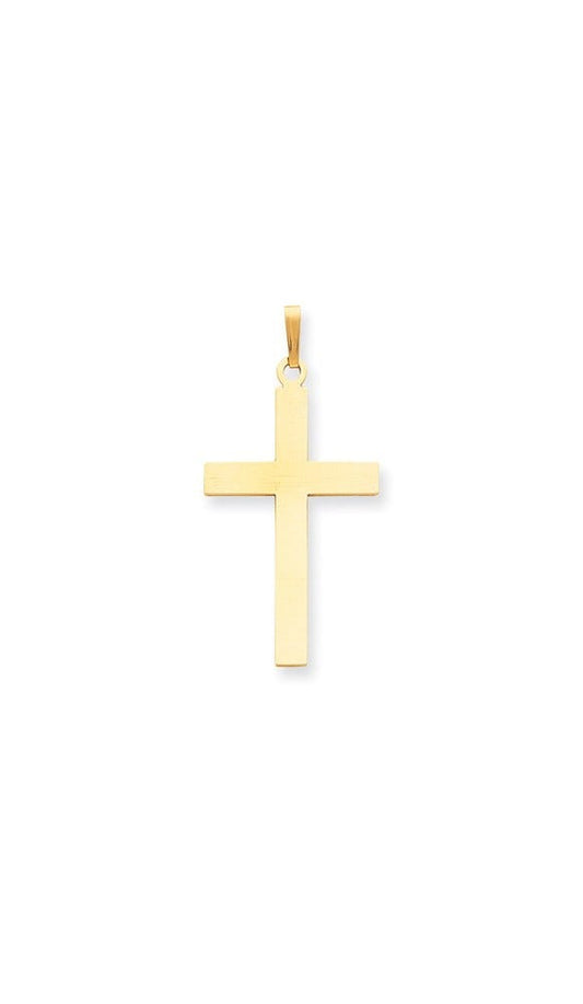 14k Satin Cross Pendant