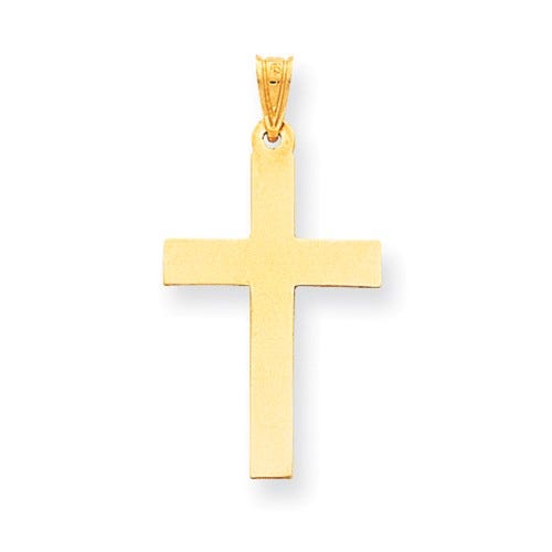 14k Satin Cross Pendant