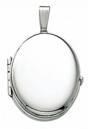 14K White Gold Oval Four Photo Locket