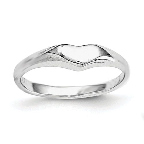 Sterling Silver Plated Children's Polished Heart Ring