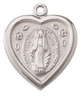 Sterling Silver Children's Heart Shaped Miraculous Medal