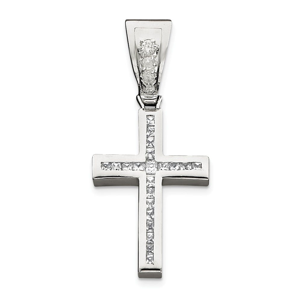 Sterling Silver CZ Cross Pendant